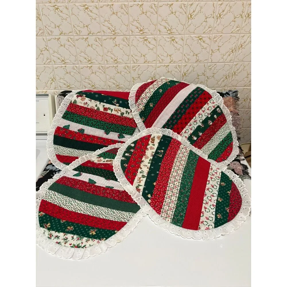 Vintage handmade table runner and placemat set